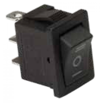 Interruptor rectangular tres posiciones tecla negra 5 Amp 250V